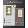 TREEWELL 6-Pack Duplex Outlet Cover Plate, Antique Brass Metal Wall