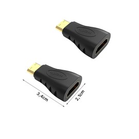 VIEVRE 2 pieces 4K HDMI mini HDMI adapter, mini HDMI to HDMI (gold-plated, full HD), adapter mini HDMI, HDMI adapter mini HDMI, mini HDMI to HDMI adapter, adapter HDMI mini HDMI