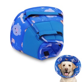 Hjumarayan Dog Collar - Soft Lick Protection Dog Adjustable Dog Collar Lick Protection Waterproof Protective Collar Prevent Injuries or Wounds Licks or Scratches (Dark Blue M)