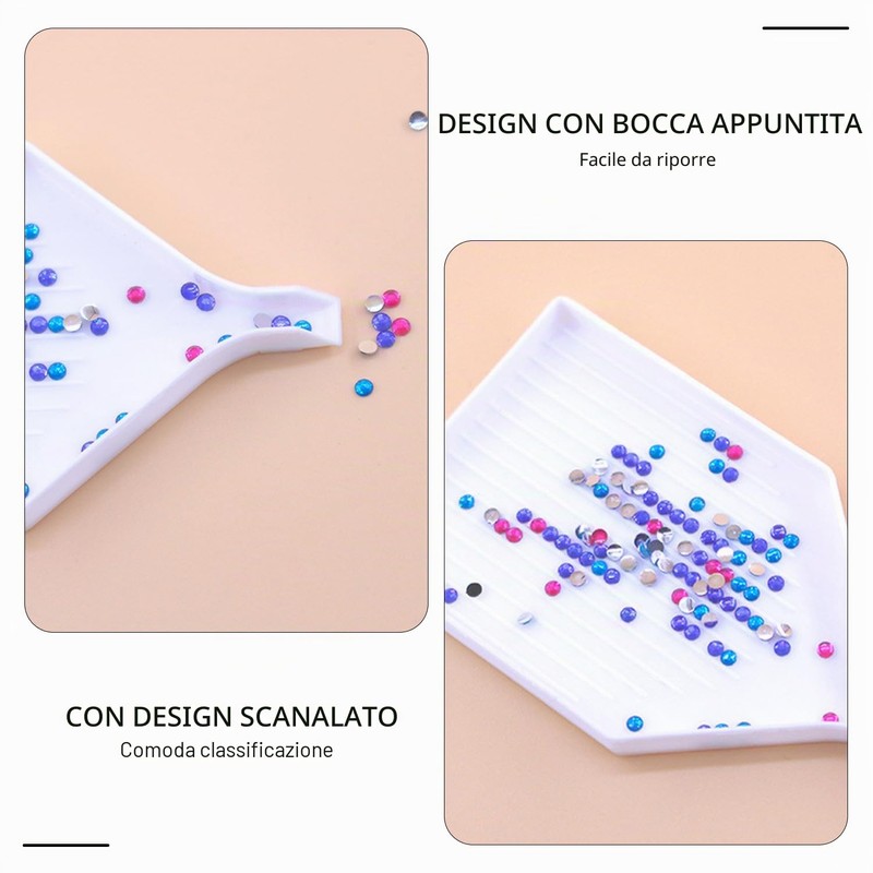DAZZLUXE Vassoio di perle bianco, 5 pezzi, vassoio di perline,