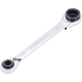 BGS Diy 30007 | Double Ended Ratchet Wrench | 4-in-1 | 10 x 13-17 x 19 mm