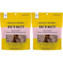 Bocces Bakery Bac'n Nutty Dog Treats - Peanut Butter & Bacon 1.5 lb (2 Pack)
