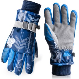 Vagasi Kids Waterproof Gloves Winter Cold Weather Fleece Lined Thermal Warm Thick Snow Ski Cycling Glove Winter Ski Gloves for 3-10 Boys Girls Toddler Outdoor Running Skating Hiking Walking