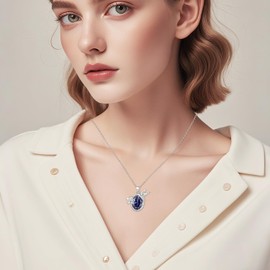 Tiehuoxia Hummingbird Necklace Sterling Silver Blue Birthstone Hummingbird Pendant Fly Bird Jewelry Birthday Gifts for Women Mother Wife Friends Daughter