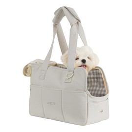 ONECUTE Dog Carrier for Small Dogs Rabbit cat with Large Pockets, Cotton Bag, Dog Carrier Soft Sided, Collapsible Travel Puppy Carrier (Grey, 17" L x 7.5" W x 12" H)