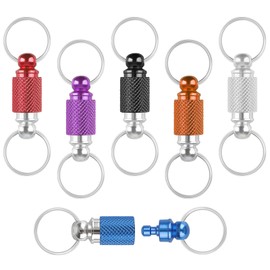 EEEKit Quick Release Keychain Detachable, Pull Apart Key Ring Key Chain, Spring Split Snap Separate Keychain, 6PCS