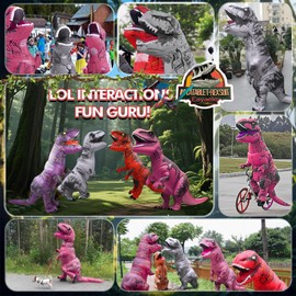 Eayaele Inflatable T-rex Costumes, Inflatable Dinosaur Costume, Adult Tyrannosaurus Rex Suit, Carnival, Party, Dino Costume, Men and Women (White)