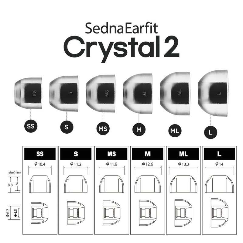 AZLA SednaEarfit Crystal 2 Standard [Ear Piece M/ML/L Size Each