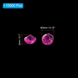 PATIKIL 10000Pcs Acrylic Wedding Diamonds 3mm Table Scatter Confetti Crystals Vase Fillers Gems for Table Centerpiece Bridal Shower Party, Dark Pink