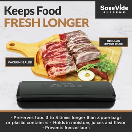 Sous Vide Supreme Vacuum Sealer VS007 - Food Preserver - Great for Sous Vide Cooking - Easy To Use - Dry and Moist Food Mode - Seal Only Function - Create Custom Sized Bags (Bags NOT included)