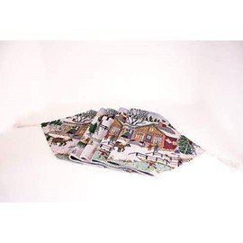 Lex's Linens Christmas Tapestry Table Runner (Winter Wonderland Scene)