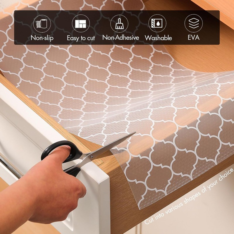 Winning Drawer Liners, Non-Slip Shelf Liner for Kitchen Cupboards, 30x300cm