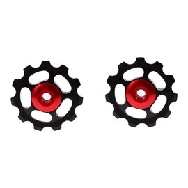 Fahrrad Schaltröllchen Schaltwerkrädchen 2 Stücke Aluminiumlegierung Schaltwerk Zubehör (Black)
