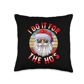 Santa Claus Drinking White Claws Christma Gift Throw Pillow, 16x16, Multicolor