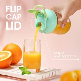 AIEVE Mason Jar Lids with Flip Top, 4 Pack, Reusable, Lid Leak-Proof Seal for Regular Mouth Mason Jars Canning Jars to Pouring Milk Coffee Lemonade (Jars not Included)