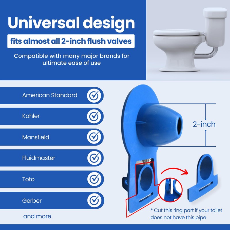 Gadgetime USA Universal Toilet Flapper, High-Quality 2" Toilet Stopper Flapper