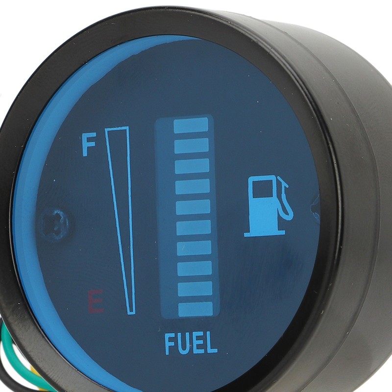 Motorcycle Fuel Level Gauge 52mm Housing Diameter LED Light Display