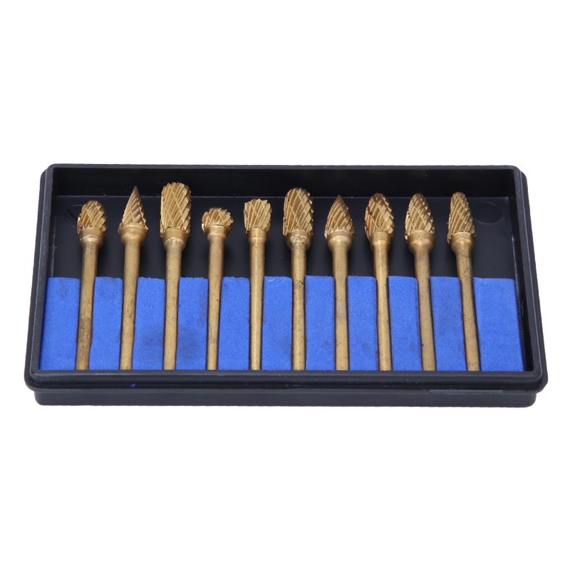 10Pcs Grinding Heads Carbide Tungsten Steel Woodworking Carving Abrasive Rotating