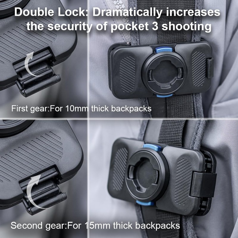 SUREWO Osmo Pocket 3 Magnetic Quick Release Backpack Clip Mount,