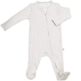 Woolino Toddler Footie Sleeper, Merino Wool Baby Pajamas, Baby Footed One-Piece Sleeper Jumpsuit, Front Zip Footie Romper for Boy & Girl, Unisex, 6-9m, Oat