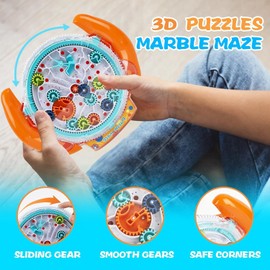 Tznmone Labyrinth Puzzle Games, 3D Labyrinth Game for Children 4-8 Years, Puzzle Labyrinth Game with Two Steel Balls, Gifts for Boys and Girls