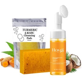 Turmeric Cleansing Wash 3-Piece Set: Turmeric Tablet, Cleansing Mousse & Soap | 3-in-1 Facial Skincare turmeric soap bar key to glowing skin