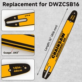 16-Inch DWZCSB16 Chainsaw Guide Bar and DWO1DT616T Saw Chains Combo Compatible with DEWALT Chainsaw DCCS670, DCCS670B, DCCS670P1, DCCS670X1 (1 Chains + 1 Bars)
