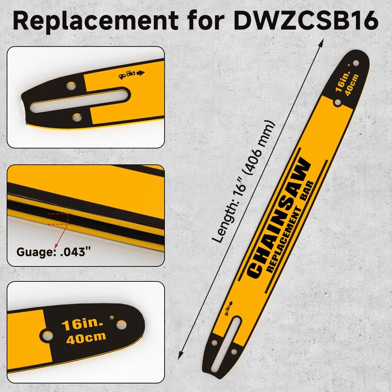 16-Inch DWZCSB16 Chainsaw Guide Bar and DWO1DT616T Saw Chains Combo