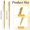 8 Pcs Slim Ballpoint Gold Pen Black Ink 1mm Metal