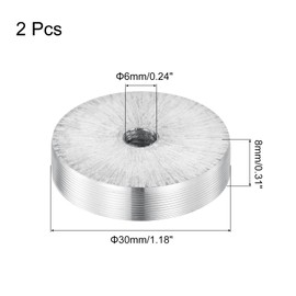 QUARKZMAN Round Aluminium Disc, Pack of 2 M6 x 30 mm Aluminium Circular Disc Glass Plate Adapter for Glass Table Top