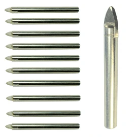 3/16" Glass and Tile Drill Bit 10 Pack 5mm Tungsten Carbide Drill Holes in Plant Pots Wall Tile Marble Slate Travertine Sea Shells Sea Glass Jewelry Drills Hardie Drywall Fiberglass PVC Plastic