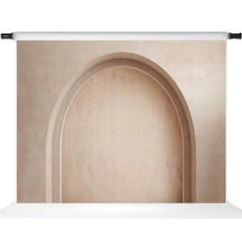 Kate Arch Backdrops Boho Photography Backdrop Beige Wall Backgrounds, 7x5ft