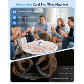 Honlunu Automatic Card Shuffler for 1-2 Decks, One-Click Shuffling and Manual Mode, Portable Rechargeable (2600mAh) – Compatible with Poker, UNO, Bridge, Spades, Card Games for Adults & Family