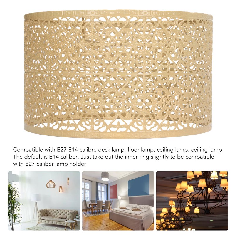 Lamp Shade Hollow Out Metal Lampshade E27 E14 Universal Use