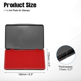 PATIKIL 6.7"x4.7" Large Stamp Pad, Washable Craft Ink Pad for Rubber Stamp Card Making Stamping Scrapbook Fingerprint Footprint Handprint Style 1, Red/Black