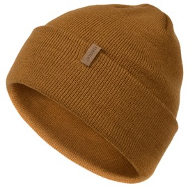 FURTALK Beanie for Men Women Cuffed Plain Skull Hat Unisex Winter Knit Cap Men and Womens Beanie Brown