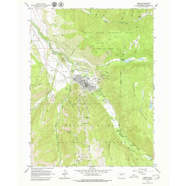 YellowMaps Aspen CO topo map, 1:24000 Scale, 7.5 X 7.5