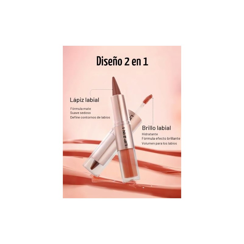 Erinde Set combinado de Labios 2 en 1, Alta Pigmentación,05#