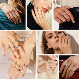 April Birthstone Rings Sterling Silver, Solitaire Cubic Zirconia Engagement Ring, Womens Promise Rings, Irish Celtic Knot Heart Birthstone Rings for Girls