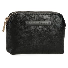 Pepe Jeans Elia Purses Wallets Purses Casual Faux Leather Wide Adjustable Straps Front Pocket By Joumma Bags, black, Wallet