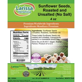 Sunflower Seeds, Roasted and Unsalted (No Salt) (4 oz, ZIN: 525804)