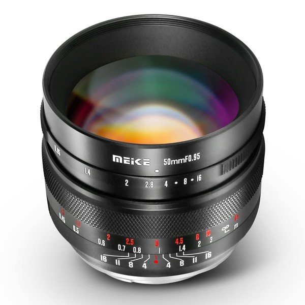 Meike 50 mm f0.95 Large Aperture Manual Focus Lens Compatible with Canon RF Mount Cameras EOS R RP R5 R6 R7 R10 R50 under APS-C Mode