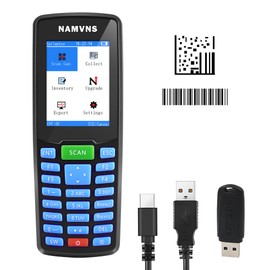 Barcode Scanner Wireless, Inventory Device QR Code Reader Portable Inventory Scanner 1D&2D&PDF417 Handheld Bar Code Scanners for Collector Data Terminal with 2.8 Inch TFT Color Screen