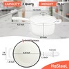 HaSteeL 3 QT Cast Iron Saucepan, Enamel dutch oven with