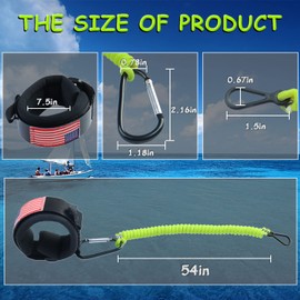 GZZTORES 8M0092850 Boat Kill Switch Lanyard, Wrist Strap for Boat Outboard Mercruiser Marine, 54 Inch Long / 15920T54 Engine Emergency Stop Switch Safety Lanyard Cord - Green/Black