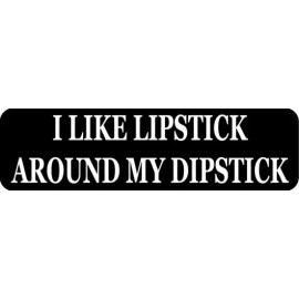 USA Biker Goods I Like Lipstick Around My Dipstick Motorcycle Helmet Sticker Y
