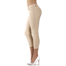 Prolific Health Women's Jean Look Jeggings Tights Slimming Many Colors Spandex Leggings Pants S-XXXL (Small, Camel Capri)