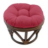 Blazing Needles Solid Twill Round Footstool Cushion, 18", Berry Berry