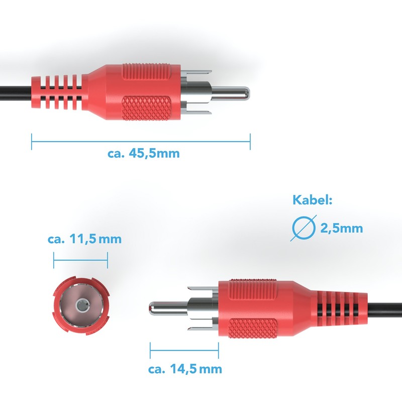 JAMEGA - 1 m RCA Audio Cable Stereo 3.5 mm