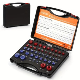 MENGBEI 44PCS Thread Checker, Nut and Bolt Thread Checker, Thread Checker Kit in Standard and Metric (23 Standard & 21 Metric), Bolt Size Finder Checker Thread Gauge for Quickly Identify